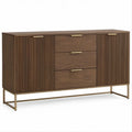 Credenza moderna in noce e ottone 160 x 40 x 85 cm