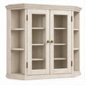 Vetrina classica in MDF bianco anticato con ante in vetro, 150 x 40 x 180 cm