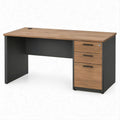 Scrivania da ufficio rovere e antracite 120 x 60 x 75 cm con 3 cassetti